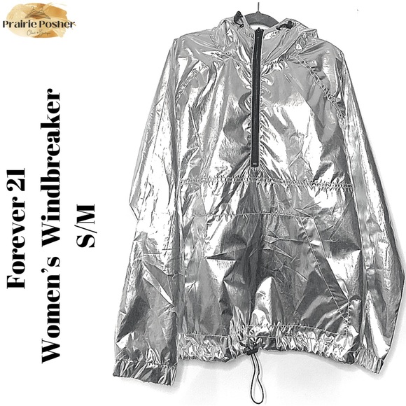 Forever 21, Windbreaker, Women’s Sm/M, Silver, NWOT, PrairieposherCA - Picture 1 of 3